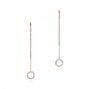 14k Rose Gold 14k Rose Gold Diamond Open Circle Threader Earrings - Three-Quarter View -  105944 - Thumbnail