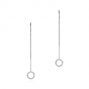 14k White Gold Diamond Open Circle Threader Earrings - Three-Quarter View -  105944 - Thumbnail