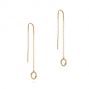 18k Yellow Gold 18k Yellow Gold Diamond Open Circle Threader Earrings - Front View -  105944 - Thumbnail
