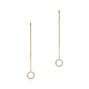 14k Yellow Gold 14k Yellow Gold Diamond Open Circle Threader Earrings - Three-Quarter View -  105944 - Thumbnail