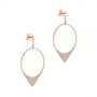 14k Rose Gold Diamond Pave Drop Earrings - Front View -  105290 - Thumbnail