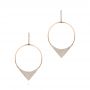 14k Rose Gold Diamond Pave Drop Earrings - Three-Quarter View -  105290 - Thumbnail