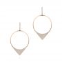 14k Rose Gold Diamond Pave Drop Earrings - Three-Quarter View -  105290 - Thumbnail