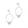 18k White Gold 18k White Gold Diamond Pave Drop Earrings - Front View -  105290 - Thumbnail