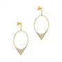 18k Yellow Gold 18k Yellow Gold Diamond Pave Drop Earrings - Front View -  105290 - Thumbnail