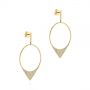 18k Yellow Gold 18k Yellow Gold Diamond Pave Drop Earrings - Front View -  105290 - Thumbnail