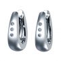  Platinum Platinum Diamond Set Hoop Earrings - Three-Quarter View -  381 - Thumbnail