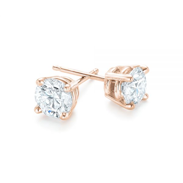 14k Rose Gold 14k Rose Gold Diamond Stud Earrings - Front View - 102560