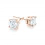 14k Rose Gold 14k Rose Gold Diamond Stud Earrings - Front View -  102560 - Thumbnail