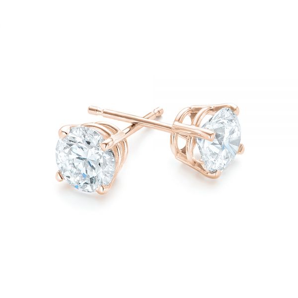 14k Rose Gold 14k Rose Gold Diamond Stud Earrings - Front View -  102581