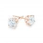 18k Rose Gold 18k Rose Gold Diamond Stud Earrings - Front View -  102581 - Thumbnail