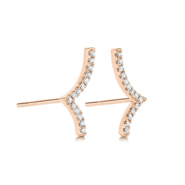 18k Rose Gold 18k Rose Gold Diamond Stud Earrings - Front View -  105325