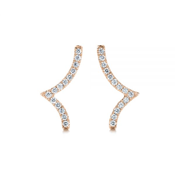 14k Rose Gold 14k Rose Gold Diamond Stud Earrings - Three-Quarter View -  105325