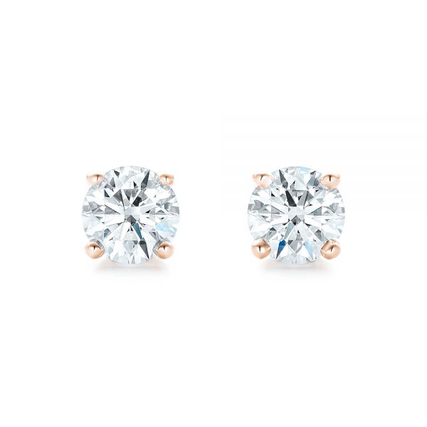 14k Rose Gold 14k Rose Gold Diamond Stud Earrings - Top View - 102560