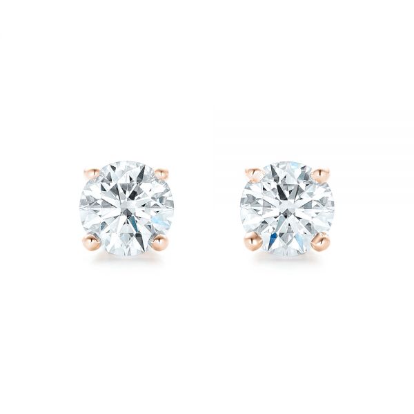 14k Rose Gold 14k Rose Gold Diamond Stud Earrings - Top View -  102560