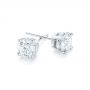 14k White Gold Diamond Stud Earrings - Front View -  102560 - Thumbnail