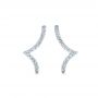 14k White Gold Diamond Stud Earrings - Three-Quarter View -  105325 - Thumbnail