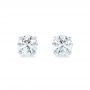 14k White Gold Diamond Stud Earrings - Top View -  102560 - Thumbnail