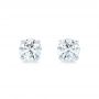 14k White Gold Diamond Stud Earrings - Top View -  102560 - Thumbnail