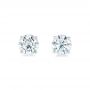 14k White Gold Diamond Stud Earrings - Top View -  102567 - Thumbnail