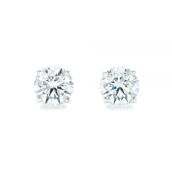 18k White Gold 18k White Gold Diamond Stud Earrings - Top View -  102581