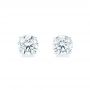 14k White Gold Diamond Stud Earrings - Top View -  102581 - Thumbnail