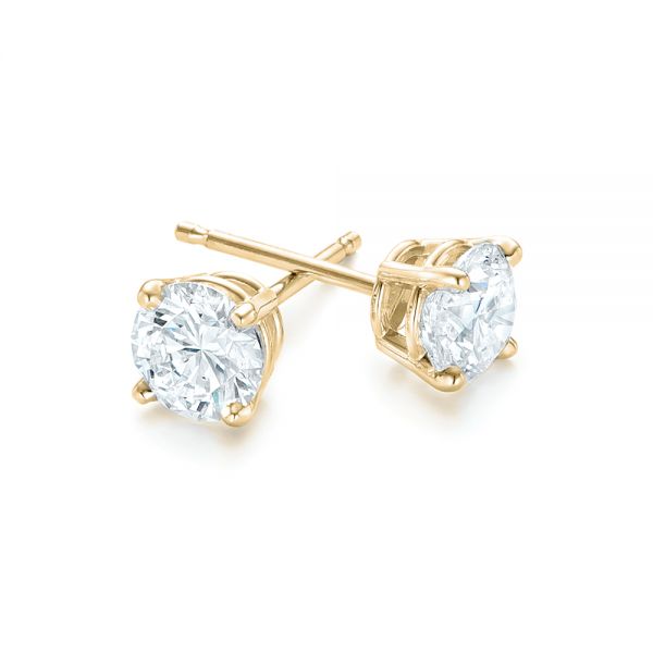 14k Yellow Gold 14k Yellow Gold Diamond Stud Earrings - Front View -  102567