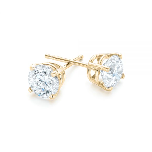 14k Yellow Gold 14k Yellow Gold Diamond Stud Earrings - Front View -  102581