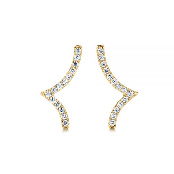 14k Yellow Gold 14k Yellow Gold Diamond Stud Earrings - Three-Quarter View -  105325