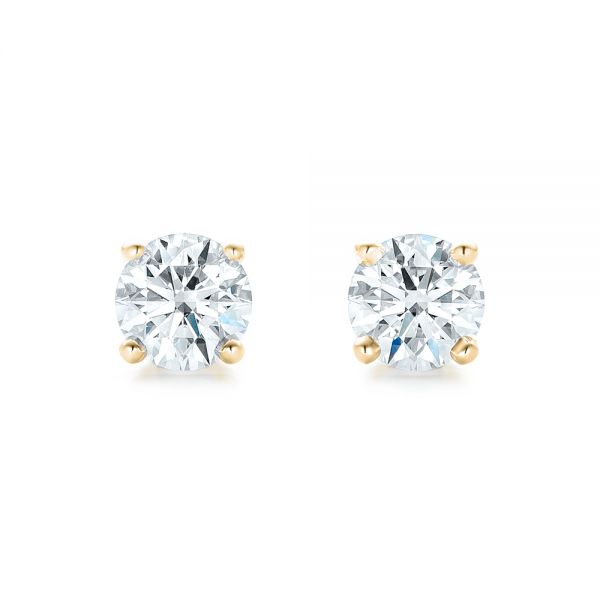 14k Yellow Gold 14k Yellow Gold Diamond Stud Earrings - Top View -  102560