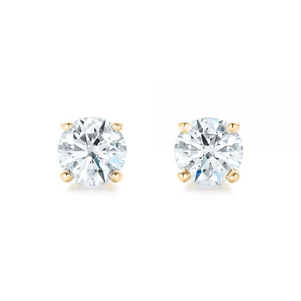 14k Yellow Gold 14k Yellow Gold Diamond Stud Earrings - Top View - 102560