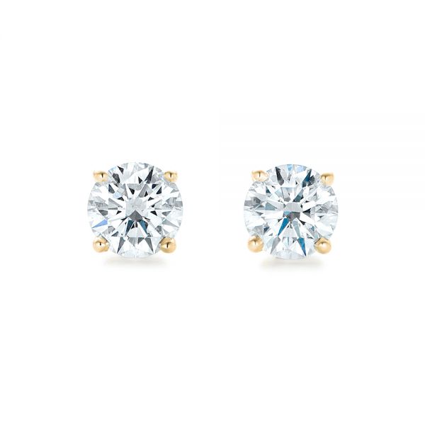 14k Yellow Gold 14k Yellow Gold Diamond Stud Earrings - Top View - 102567