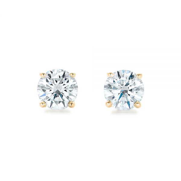 14k Yellow Gold 14k Yellow Gold Diamond Stud Earrings - Top View -  102567