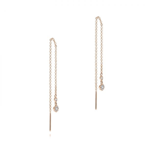 Rose gold thread earrings on sale