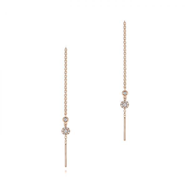 14k Rose Gold Diamond Threader Earrings 105943 Seattle Bellevue Joseph Jewelry