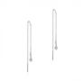 14k White Gold Diamond Threader Earrings - Front View -  105943 - Thumbnail