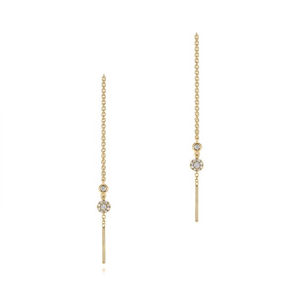 18k Yellow Gold 18k Yellow Gold Diamond Threader Earrings - Three-Quarter View -  105943