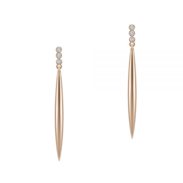 Diamond Trio Bombe Marquise Drop Earrings - Image