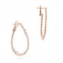 18k Rose Gold 18k Rose Gold Diamond Twist Hoop Earrings - Front View -  106964 - Thumbnail