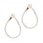 18k Rose Gold 18k Rose Gold Diamond Twist Hoop Earrings - Flat View -  106964 - Thumbnail