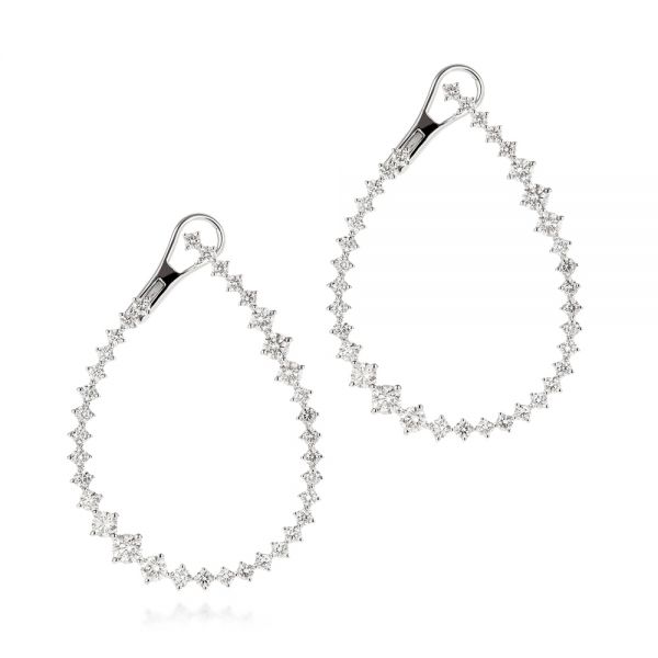  Platinum Platinum Diamond Twist Hoop Earrings - Three-Quarter View -  106964