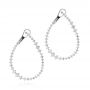 14k White Gold 14k White Gold Diamond Twist Hoop Earrings - Three-Quarter View -  106964 - Thumbnail
