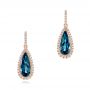 18k Rose Gold 18k Rose Gold Diamond And London Blue Topaz Dangle Earrings - Three-Quarter View -  103174 - Thumbnail