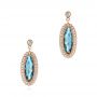 14k Rose Gold Diamond And London Blue Topaz Dangle Earrings - Three-Quarter View -  103416 - Thumbnail