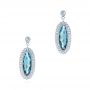  Platinum Platinum Diamond And London Blue Topaz Dangle Earrings - Three-Quarter View -  103416 - Thumbnail