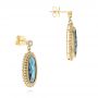 14k Yellow Gold 14k Yellow Gold Diamond And London Blue Topaz Dangle Earrings - Front View -  103416 - Thumbnail