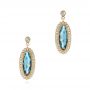 14k Yellow Gold 14k Yellow Gold Diamond And London Blue Topaz Dangle Earrings - Three-Quarter View -  103416 - Thumbnail