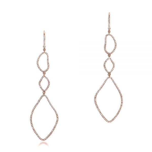 Diamond and Rose Gold Earrings - Image