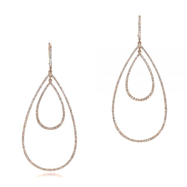 Diamond and Rose Gold Earrings - Image