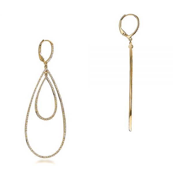 18k Yellow Gold 18k Yellow Gold Diamond Earrings - Front View - 100830